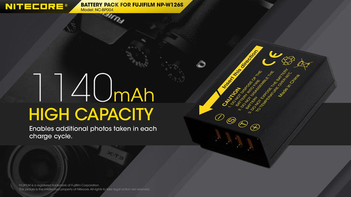 NP-W126S (1140mAh) Battery Pack for Fujifilm (NC-BP004)