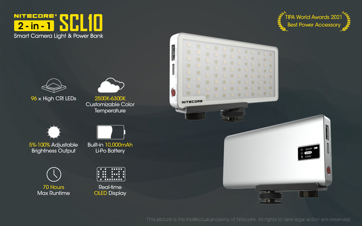 SCL10 - 2-in-1 Smart Camera Light & Power Bank