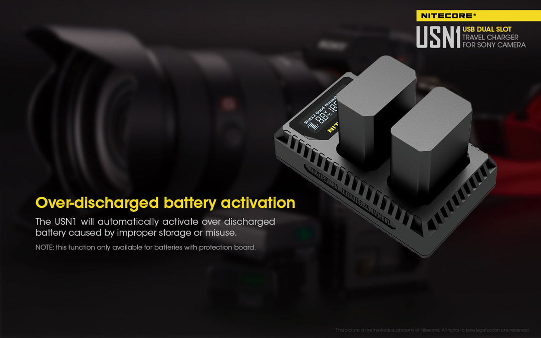 USN1 (Sony NP-FW50) Dual-Slot Battery Charger