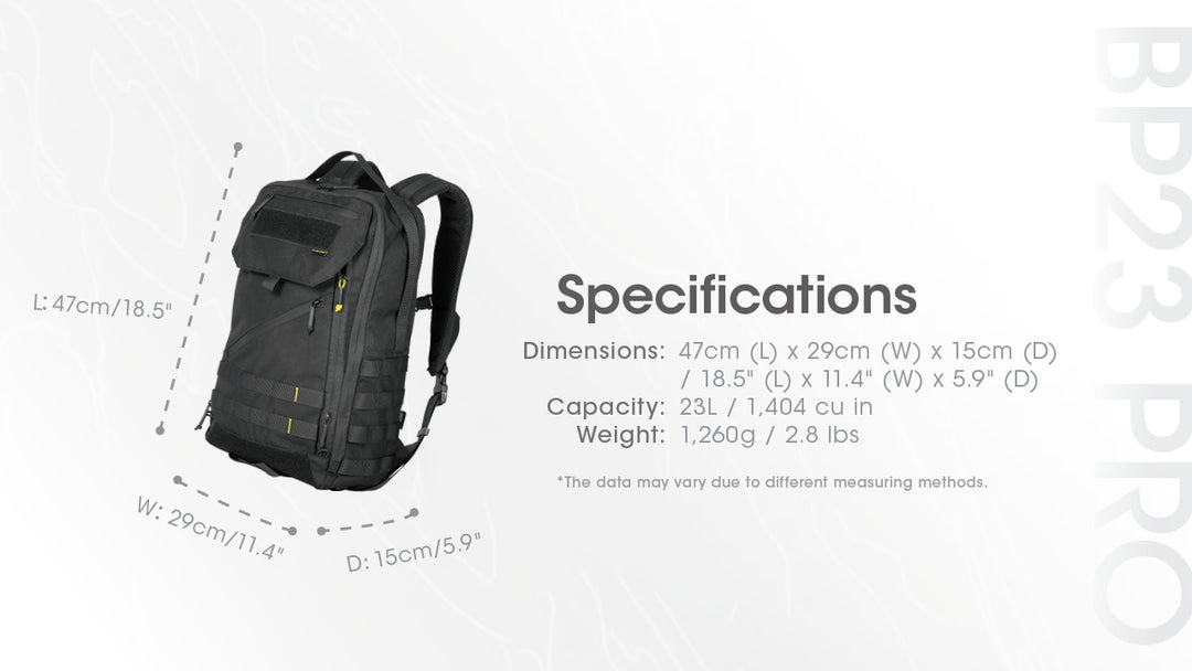 BP23 PRO Backpack - 23L Capacity