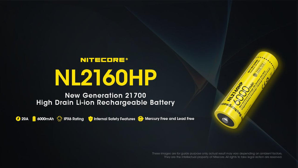 NL2160HP (21700 - 6000mAh - 20A) - Nitecore Singapore