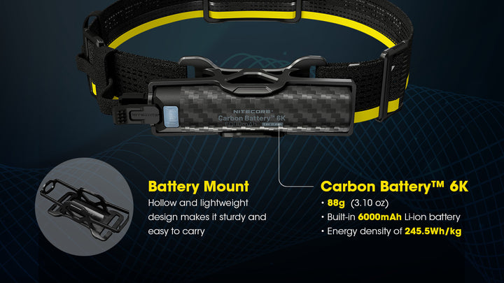 Carbon Battery 6K Headband Kit (6,000mAh 2A)