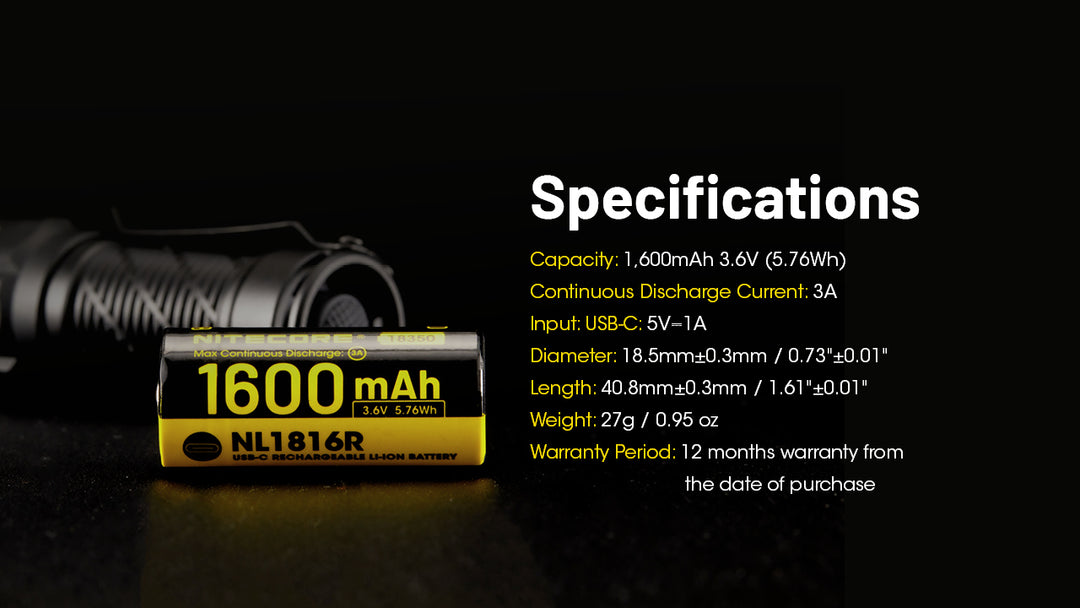 NL1816R (1600mAh - 3A) for MT1C PRO