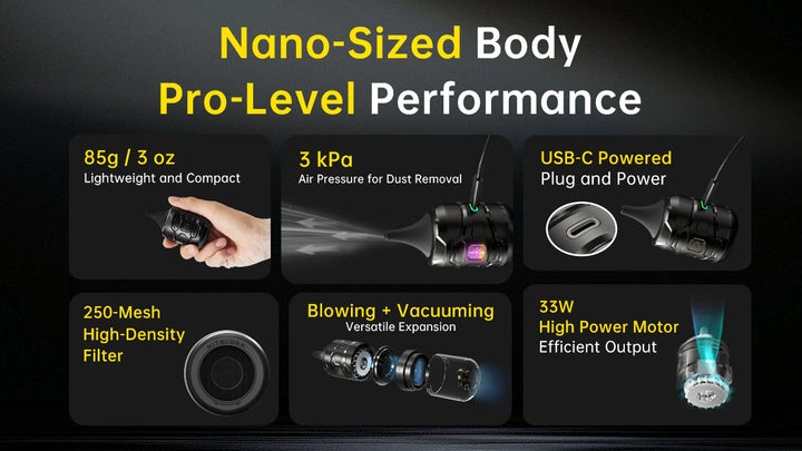 BB nano wired - Portable Versatile Electronic Blower - Nitecore Singapore
