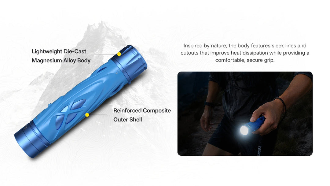 Nitecore TrailSight - die-cast magnesium alloy body with reinforced composite shell - Nitecore Singapore
