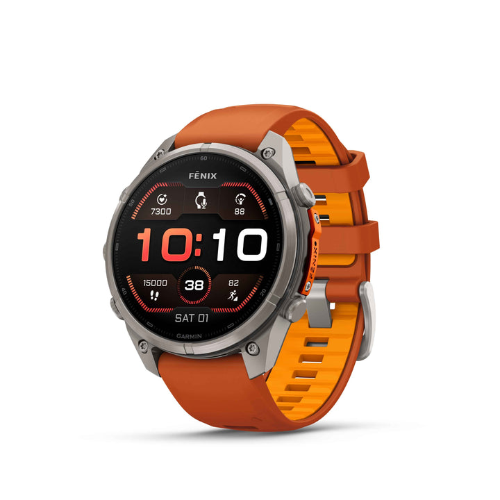 Garmin fēnix 9 Pro - 47 mm Titanium with Autumn Orange/Spark Orange Band - Nitecore Singapore