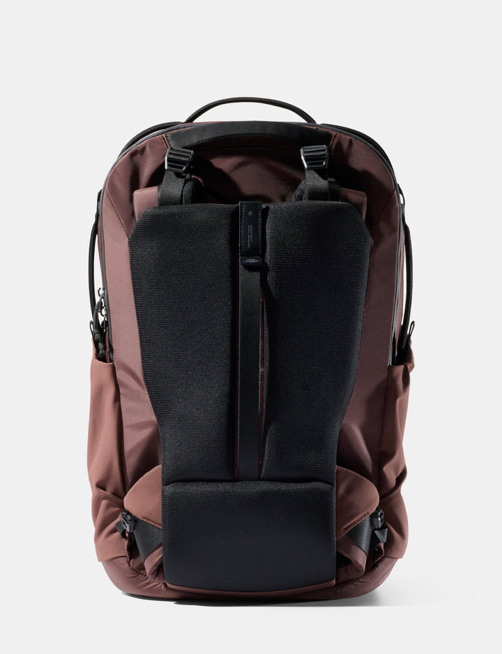 Matador 45L Global Travel Pack in Garnet - garnet and black backpack on a white background