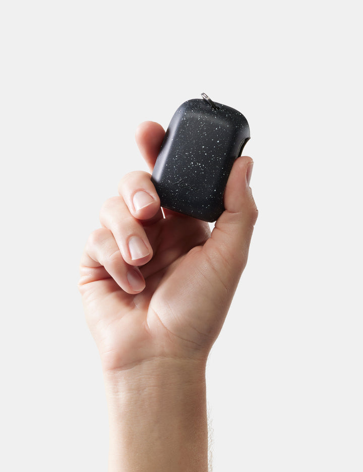 Matador NanoDry Towel - Small 39 x 39cm in Black Granite - hand holding small nanodry case