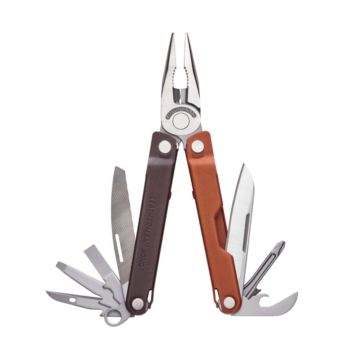 Leatherman Bond - Burnt Sienna, tools fanned open - Nitecore Singapore