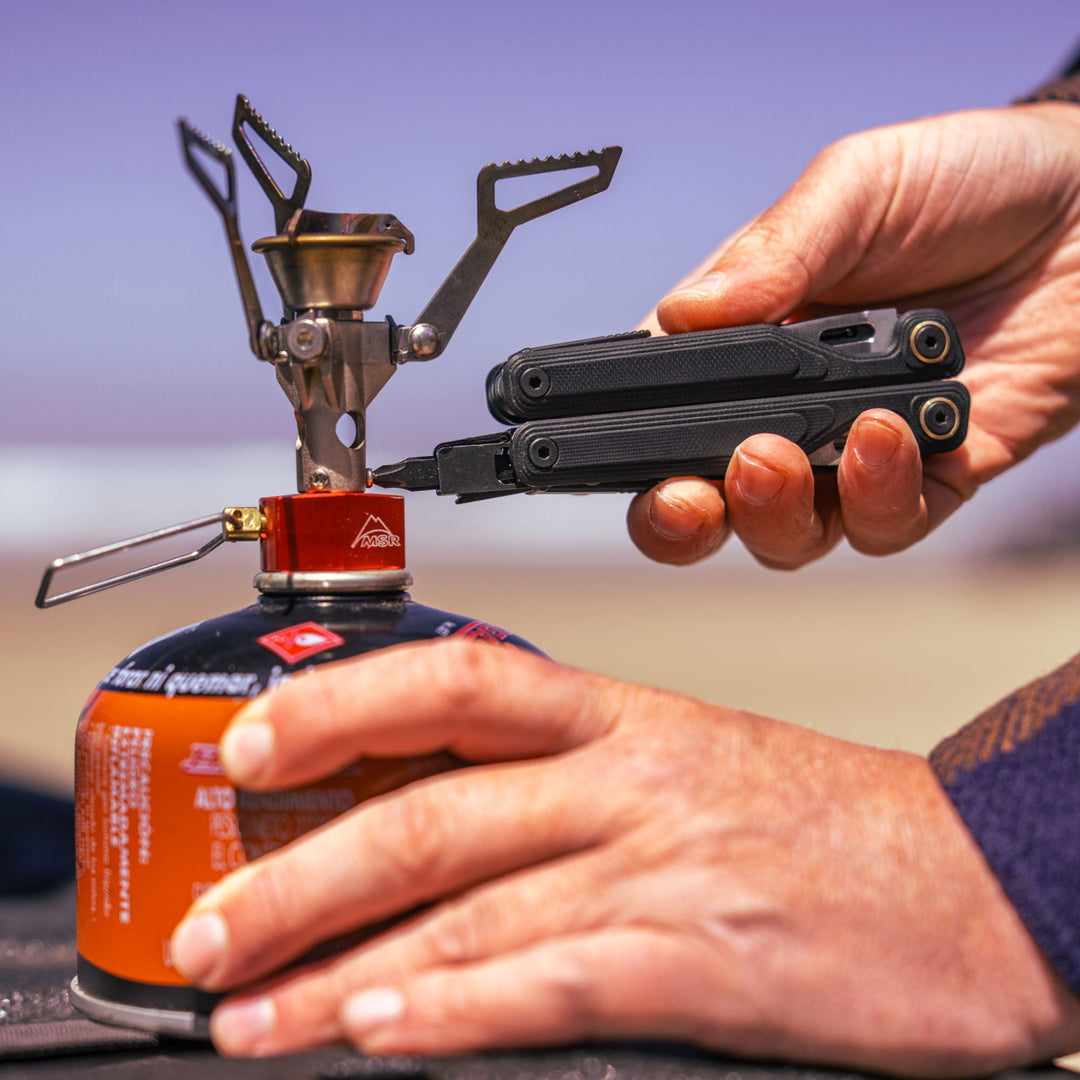 Leatherman Wave Alpha - Obsidian at the camp stove - Nitecore Singapore