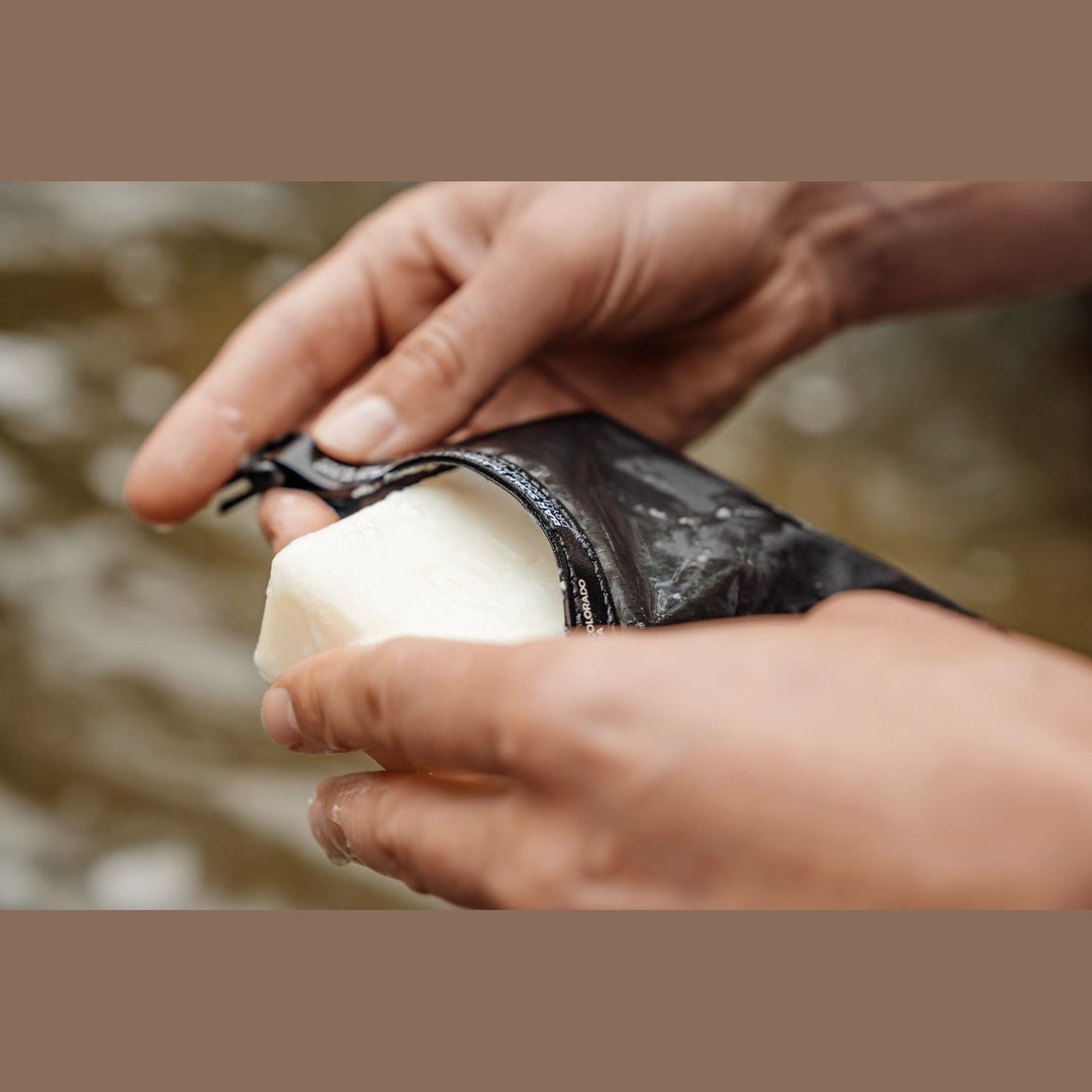 FlatPak Soap Bar Case in use