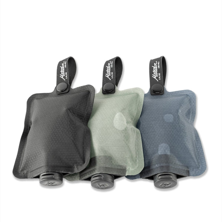 FlatPak Toiletry Bottles 3-Pack (Charcoal/Slate/Sage)
