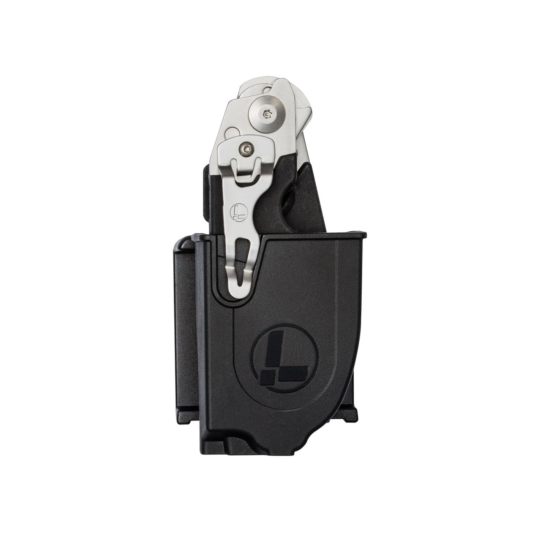 Leatherman Raptor Rescue - Black, folded in the included holster - Nitecore Singapore