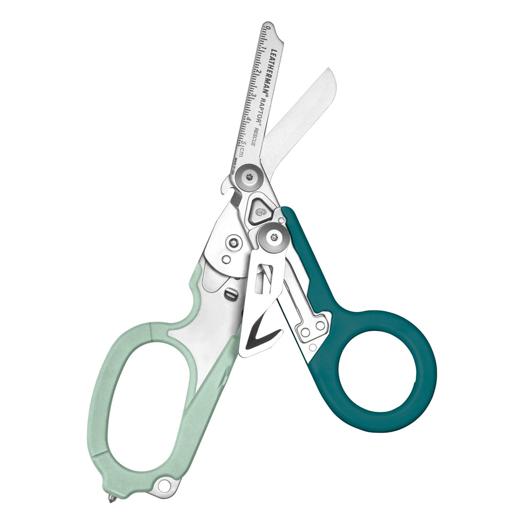 Leatherman Raptor Rescue - Icy Mint, shears open - Nitecore Singapore