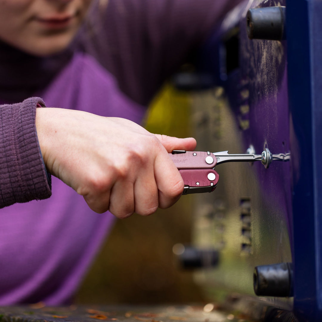 Leatherman Rebar - driving a screw on workshop machinery - Nitecore Singapore