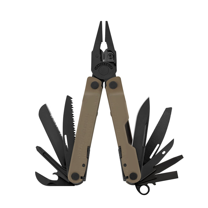Leatherman Rebar - Coyote Tan, tools fanned open - Nitecore Singapore
