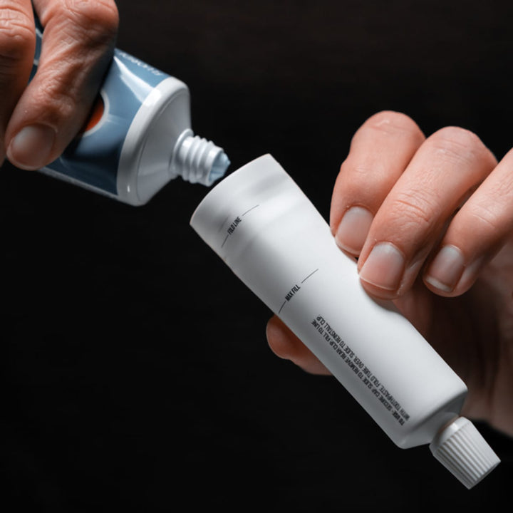 Refillable Toothpaste Tubes in use