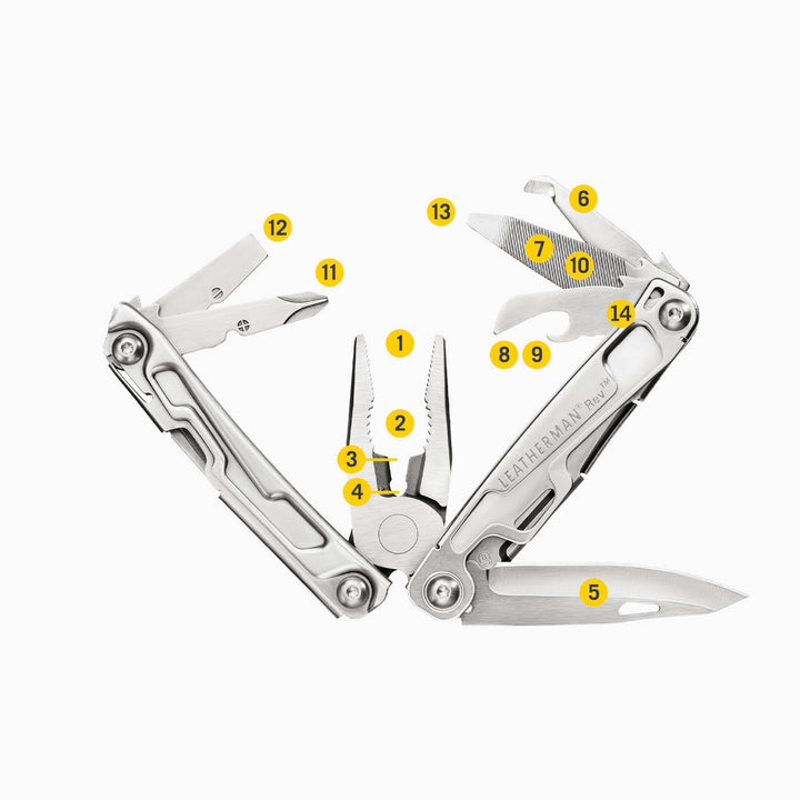 Leatherman Rev - all 14 tools numbered - Nitecore Singapore