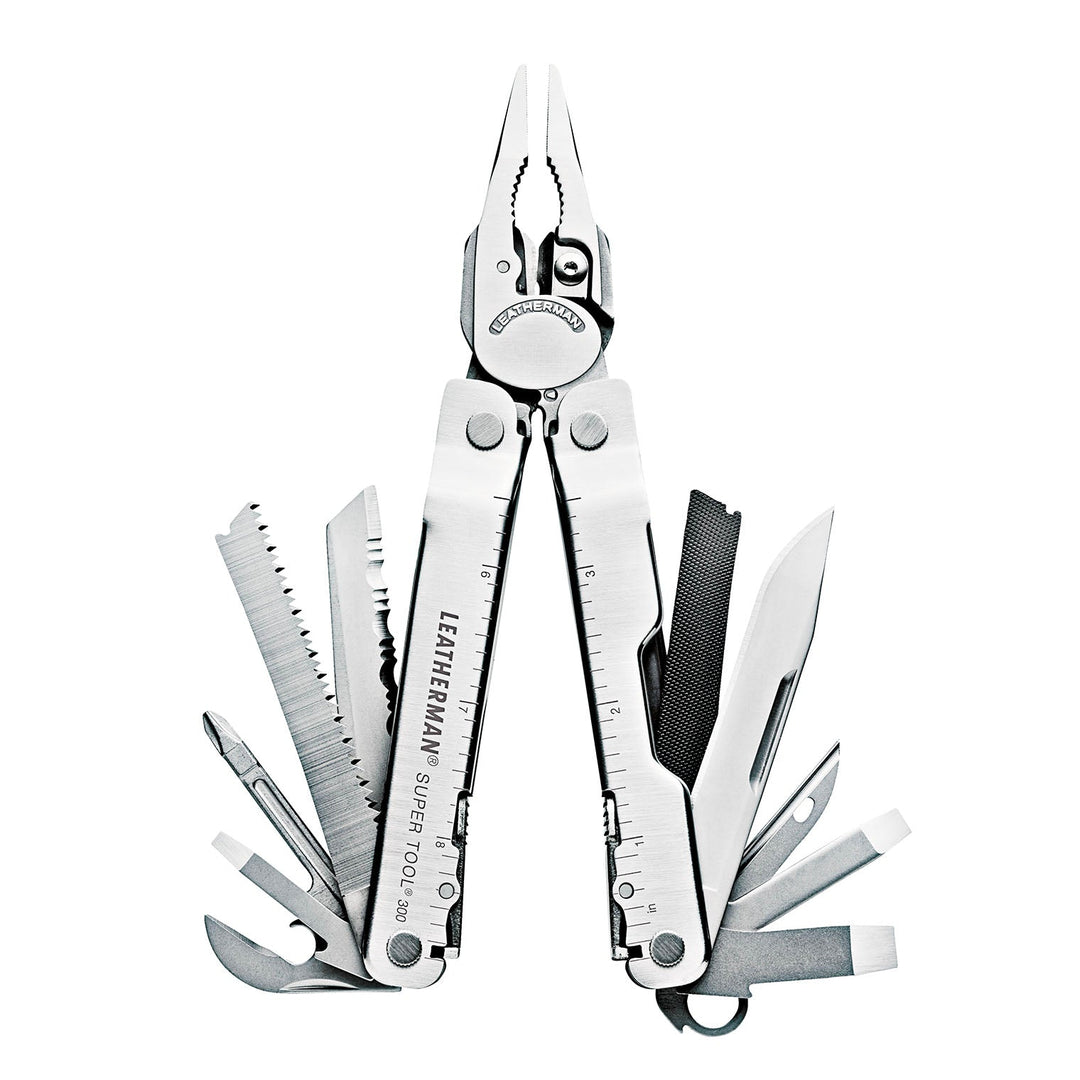 Leatherman Super Tool 300 - Stainless Steel, tools fanned open - Nitecore Singapore