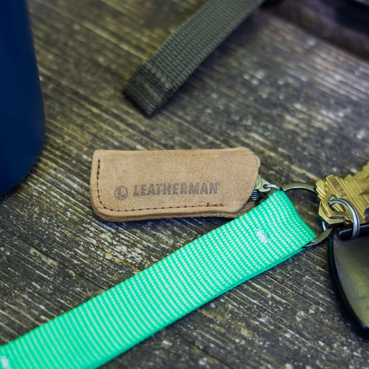 Leatherman Leather Sleeve - brown Micra sleeve on a keychain strap - Nitecore Singapore