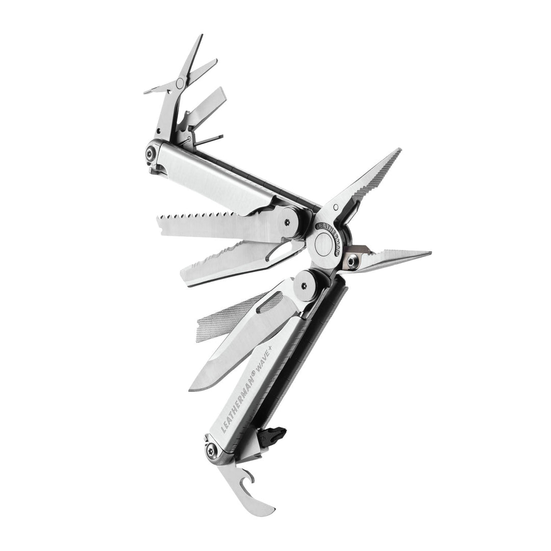 Leatherman Wave Plus - Stainless Steel, tools fanned open - Nitecore Singapore