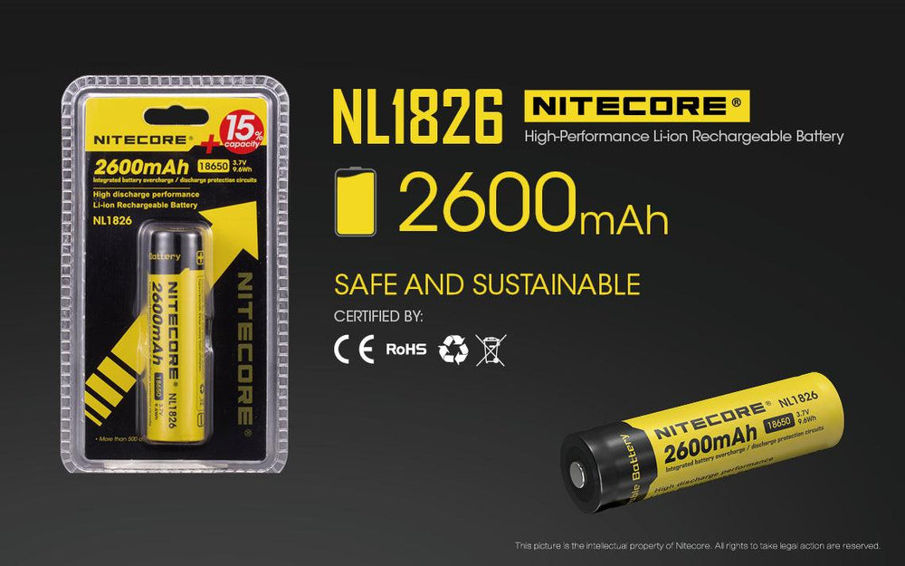 NL1826 (18650 - 2600mAh - 2A) - Nitecore Singapore