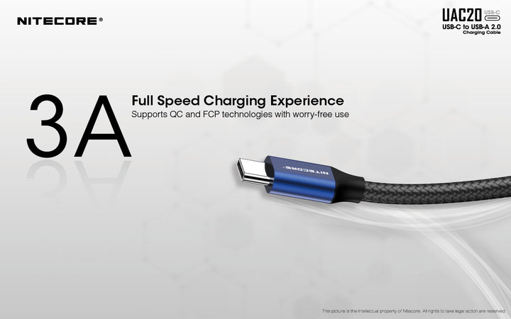 UAC20 60W USB-C to USB-A 2.0 Charging Cable