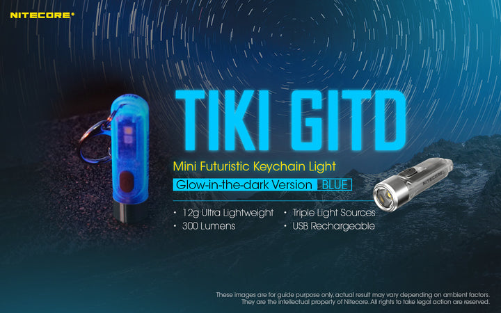 TIKI (BLUE Glow In The Dark) - 300 lumens