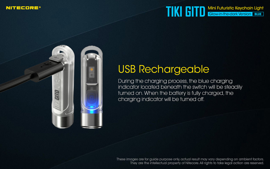 TIKI (BLUE Glow In The Dark) - 300 lumens